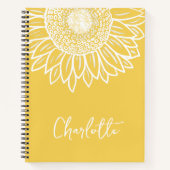 Carnet Sunflower Bloom Moderne Nom Personnalisable (Devant)