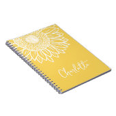 Carnet Sunflower Bloom Moderne Nom Personnalisable (Côté Droit)