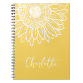 Carnet Sunflower Bloom Moderne Nom Personnalisable (Devant)