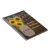 Carnet Sunflower Country Wood Mason Jar Mariage (Côté Droit)