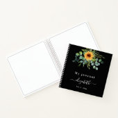 Carnet Sunflower eucalyptus vert nom script noir (Intérieur)