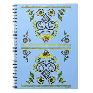 Carnet Sunflower Folk Motif par Alexandra Cook