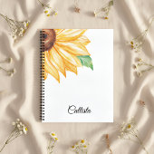 Carnet Sunflower Spiral Notebook – Minimal Watercolor