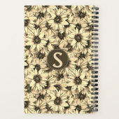 Carnet Sunflower Vintage Charm Sepia Tone Spiral Notebook (Verso)