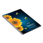 Carnet Sunflowers abeilles jaunes bleu nom du ciel (Côté Droit)