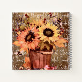 Carnet Sunflowers Bénédiction Gratitude Merci Gratitude (Dos)