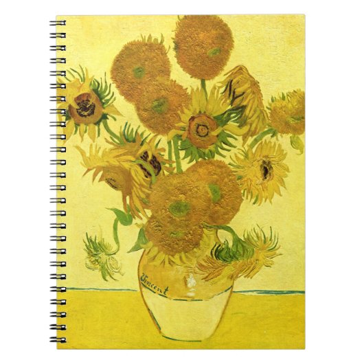 Carnet Sunflowers dans Vase Van Gogh Art (Devant)