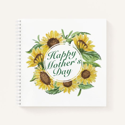 Carnet Sunflowers Happy Mother's Day Floral Notebook (Devant)