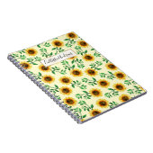 Carnet Sunny Neon Pastel Fleurs de soleil Jaunes Motif Fe (Côté Droit)