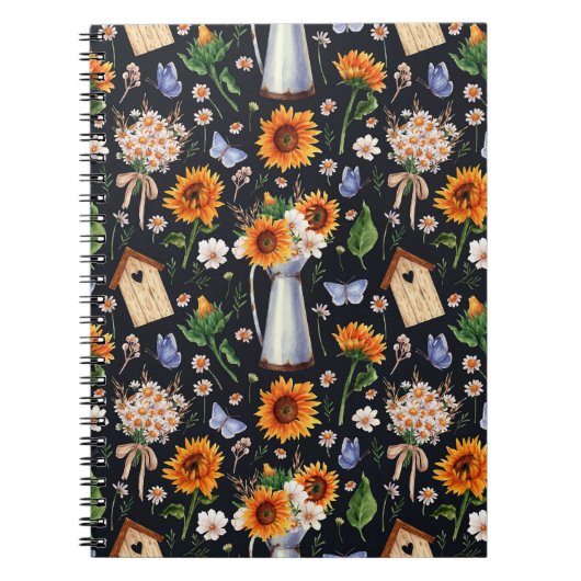 Carnet Sunny Rustic Watercolor Motif (Devant)