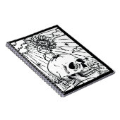 Carnet Sunny Skull Sunflower Noir & blanc gothique (Côté Droit)
