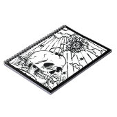 Carnet Sunny Skull Sunflower Noir & blanc gothique (Côté gauche)