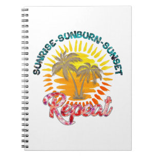 Carnet Sunrise-Sunburn-Sunset-Repeat   Palmiers d'or