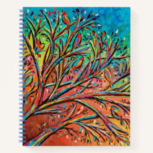 Carnet Sunrise Treetop Birds II