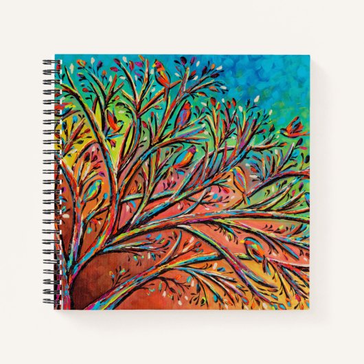 Carnet Sunrise Treetop Birds II (Devant)