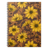 Carnet Sunroot, tournesol sauvage en jaune et marron (Devant)