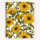Carnet Sunroot, tournesol sauvage sur blanc (Devant)