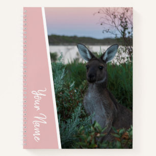 Carnet Sunset Kangaroo Australie Accent rose écriture