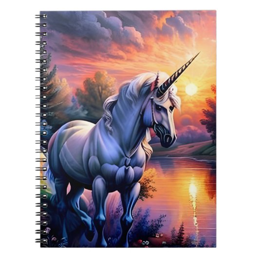 Carnet Sunset Lake River Unicorn Seven (Devant)