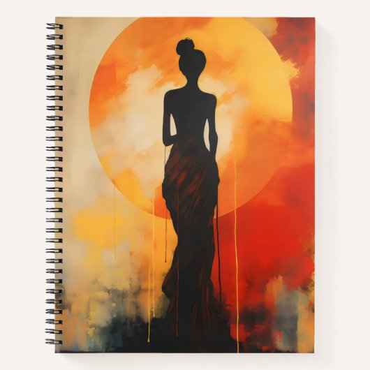 Carnet Sunset Woman Art Abstrait (Devant)