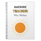 Carnet Sunshine Awesome cadeau enseignant meilleur enseig (Devant)