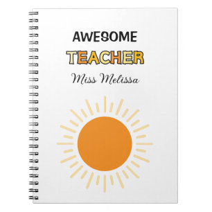 Carnet Sunshine Awesome cadeau enseignant meilleur enseig