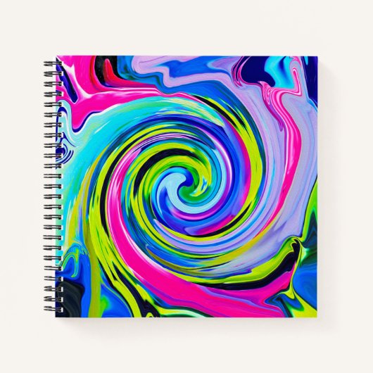 Carnet Super Abstrait Jaune et bleu marine (Devant)