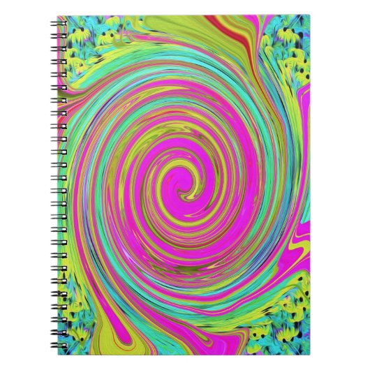 Carnet Super Abstrait rose et turquoise (Devant)