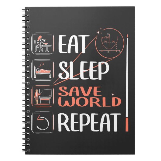 Carnet Super enseignant math sauve le monde. Merci Gift (Devant)