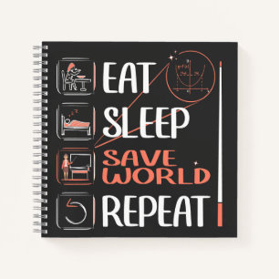 Carnet Super enseignant math sauve le monde. Merci Gift