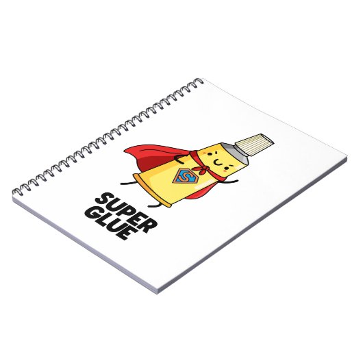 Carnet Super Glue Funny Super Hero Pun (Côté gauche)