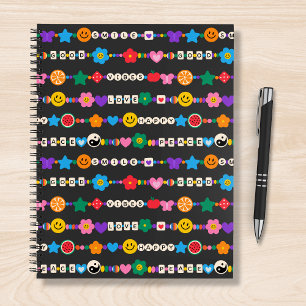 Carnet Super Good Vibes Love Smile Perles rétro