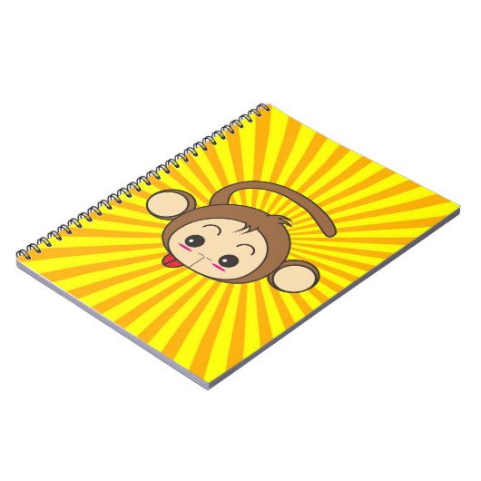 Carnet Super Monkey Face sur Sunburst Arrière - plan (Côté gauche)