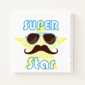 Carnet Super Star with sunglasses and mustache (Dos)