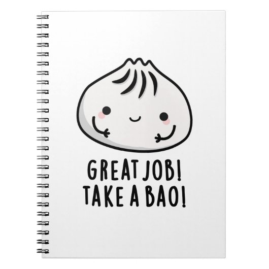 Carnet Super Travail Prends Un Bao Drôle de Pun de Dimsum (Devant)