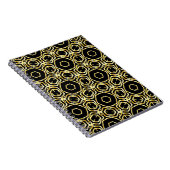 Carnet Superbe fleur noire et or sans soudure (Côté Droit)