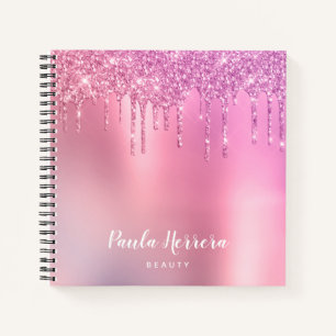 Carnet Superbes gouttes d'or rose rose et de parties scin