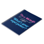 Carnet Superhero de sage-femme drôle (Côté gauche)