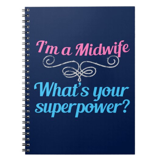 Carnet Superhero de sage-femme drôle (Devant)