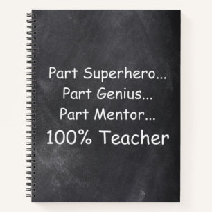 Carnet Superhero Genius Mentor Enseignant Idée cadeau