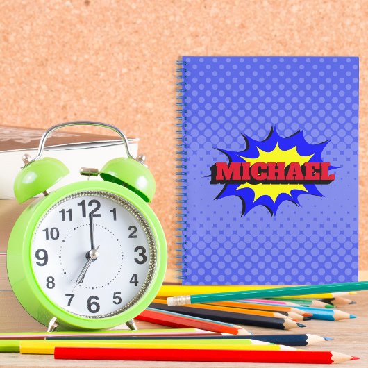 Carnet Superhero Kids Comic Book Nom personnalisé