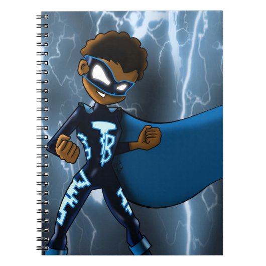 Carnet Superhéros du garçon afro-américain (Devant)