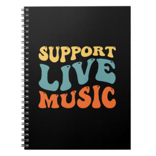 Carnet Support Live Music - Retro Typography Band Merch