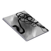 Carnet Sur la grille : gris Abstrait, noir et blanc (Côté Droit)