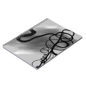 Carnet Sur la grille : gris Abstrait, noir et blanc (Côté gauche)