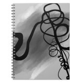 Carnet Sur la grille : gris Abstrait, noir et blanc (Devant)