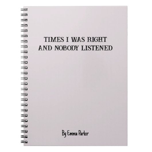 Carnet sur mesure amusant pour les cadeaux de coll (Devant)