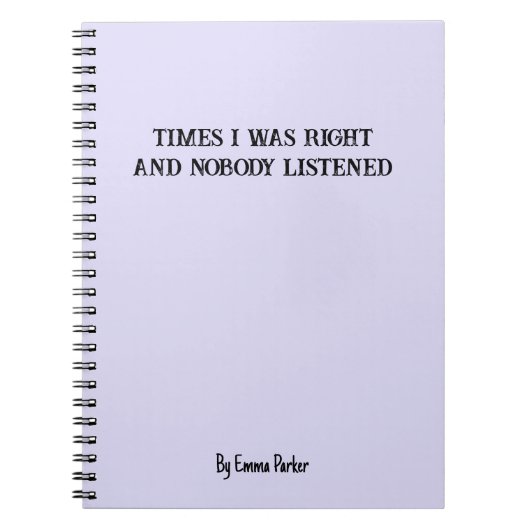 Carnet sur mesure amusant pour les cadeaux de coll (Devant)