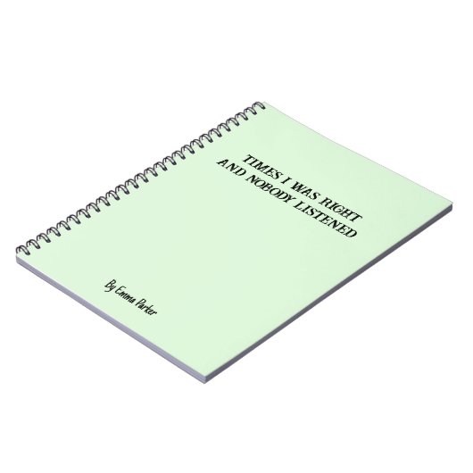 Carnet sur mesure amusant pour les cadeaux de coll (Côté gauche)