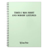 Carnet sur mesure amusant pour les cadeaux de coll (Devant)